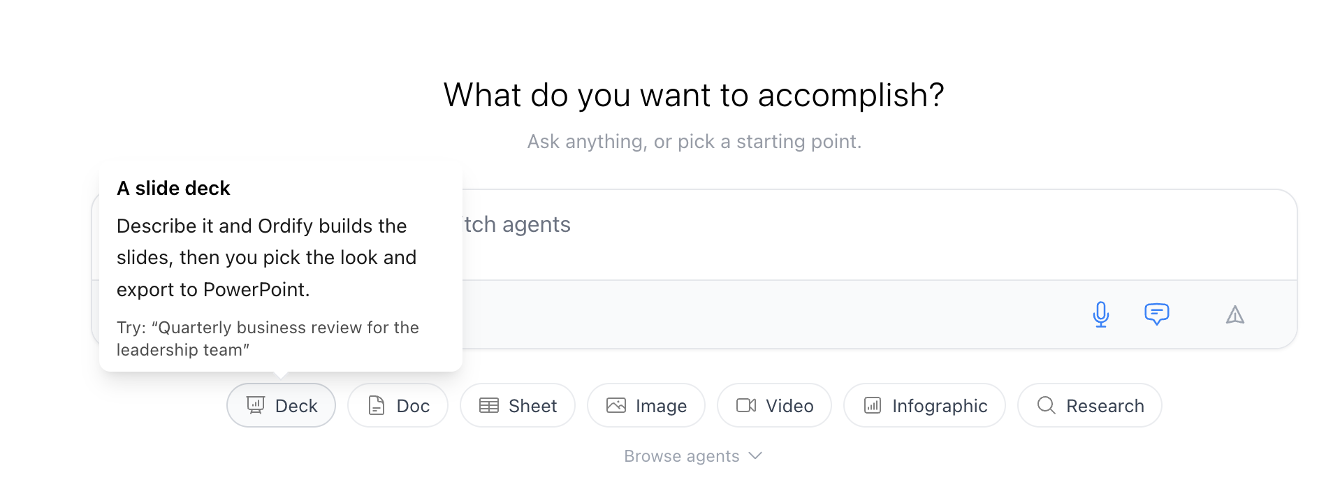 Chat home with Deck among the starting points