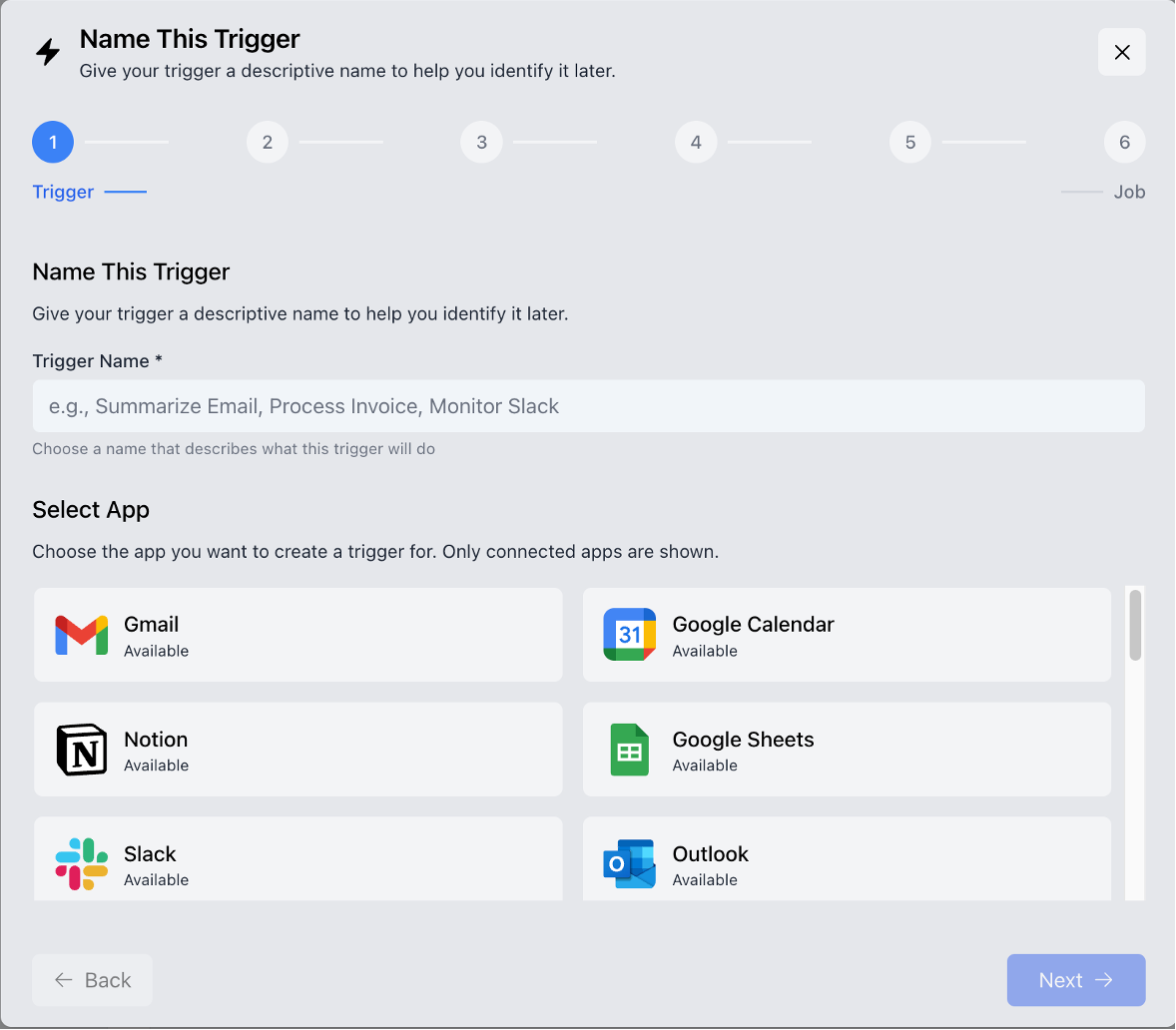 Trigger Configuration Interface